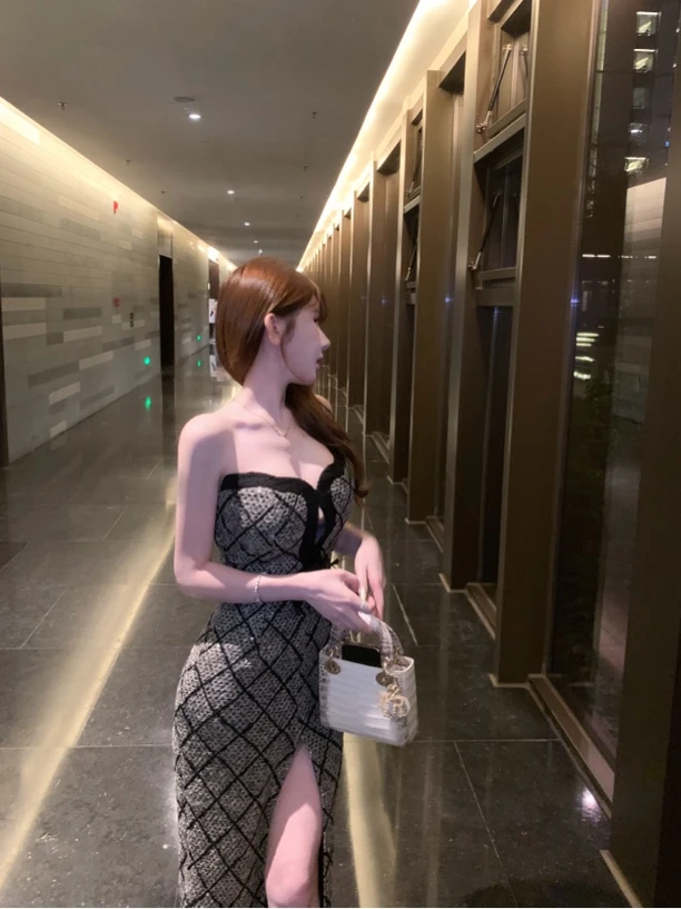 TUTU【红毯女星】显瘦性感气质名媛时尚修身小香抹胸连衣裙#CQ1309