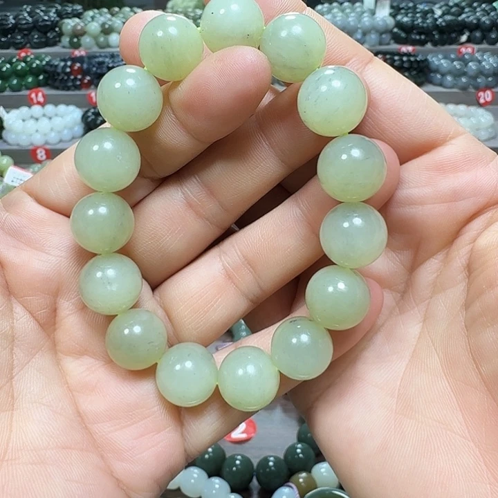 未镶嵌手链和田玉新疆若羌黄口料青花卡14