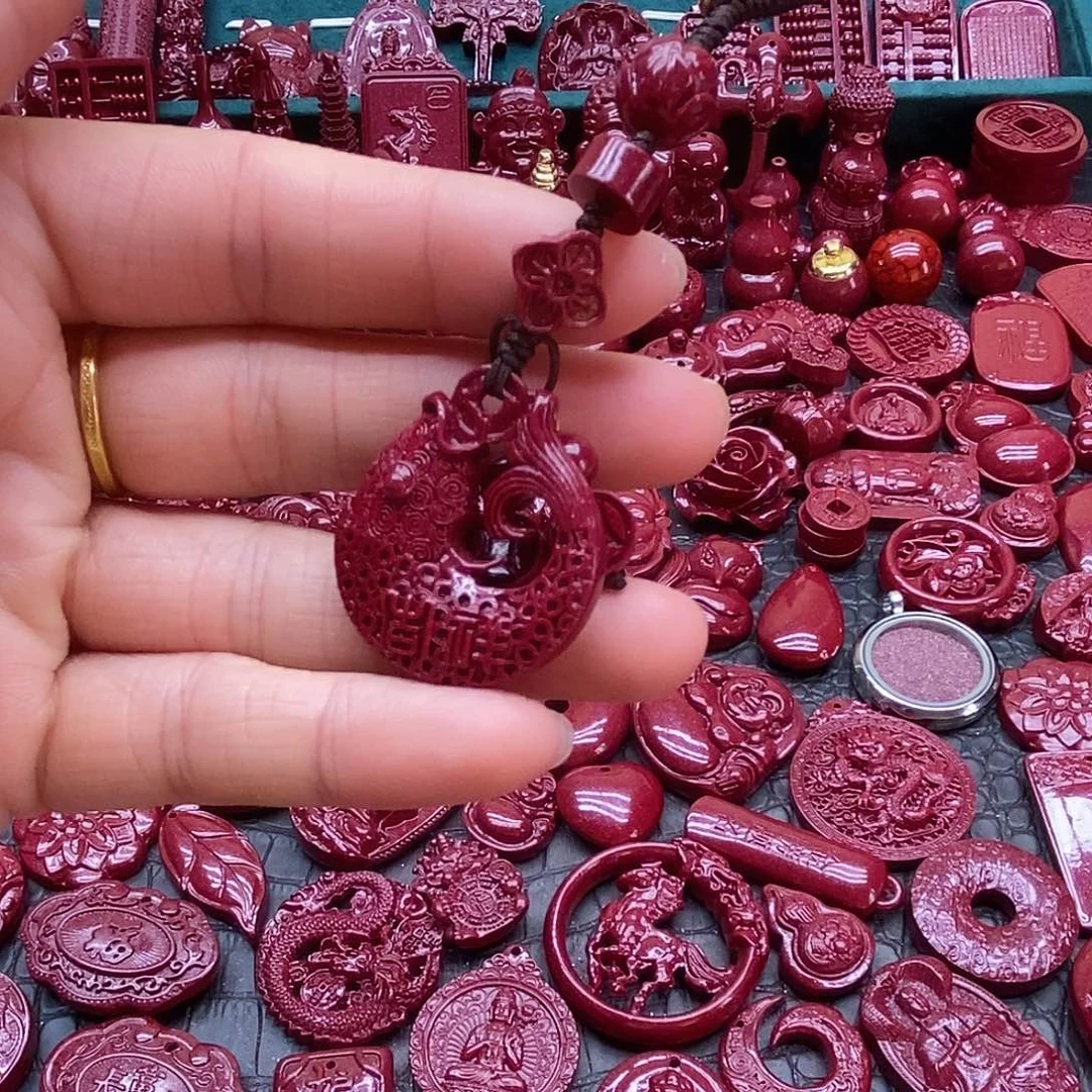 天然辰砂朱砂钥匙扣