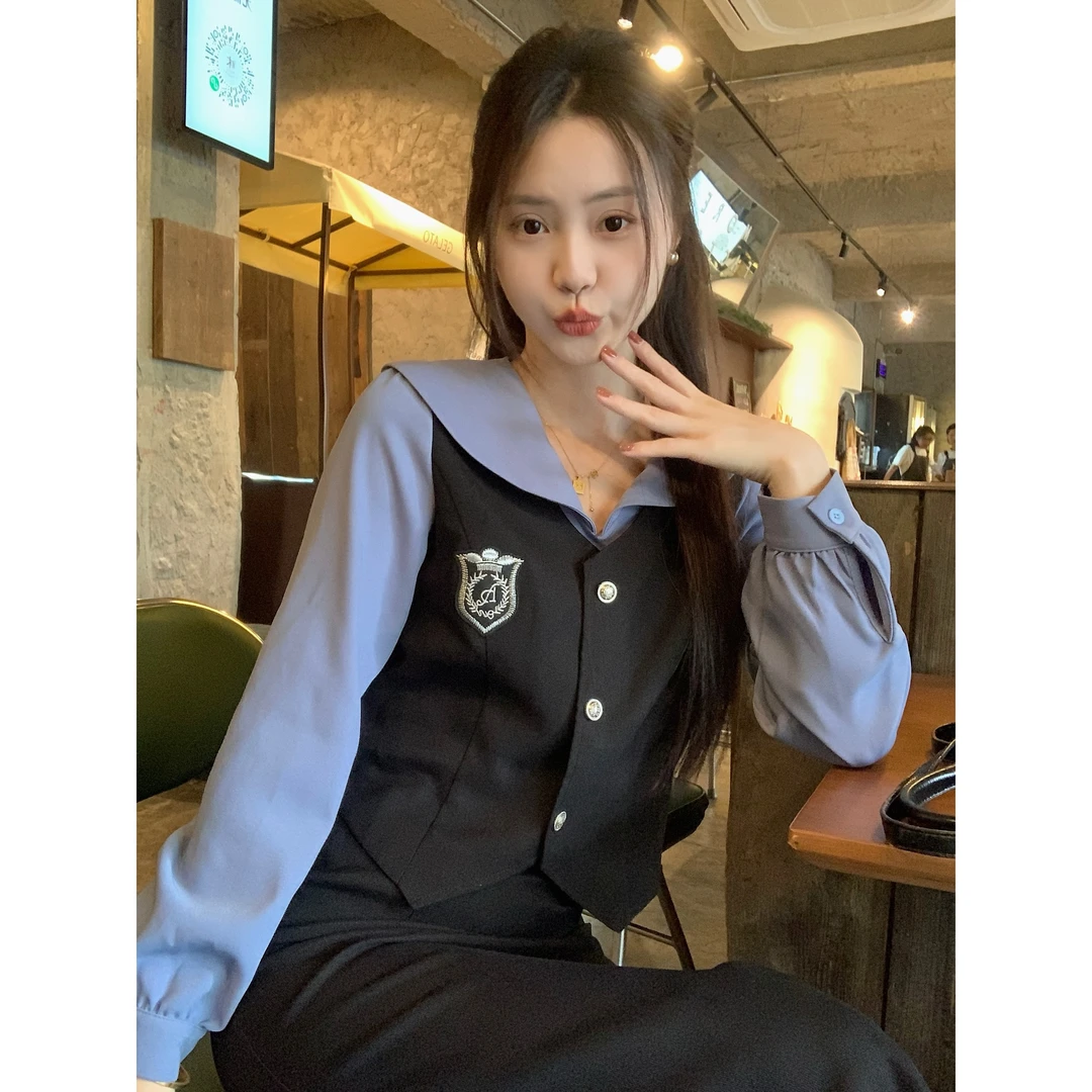 5006-大码女装胖MM春季上衣+半身裙两件套装