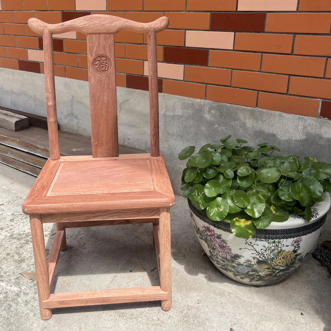 童瑞红木 小巴花 官帽椅38-34-77高