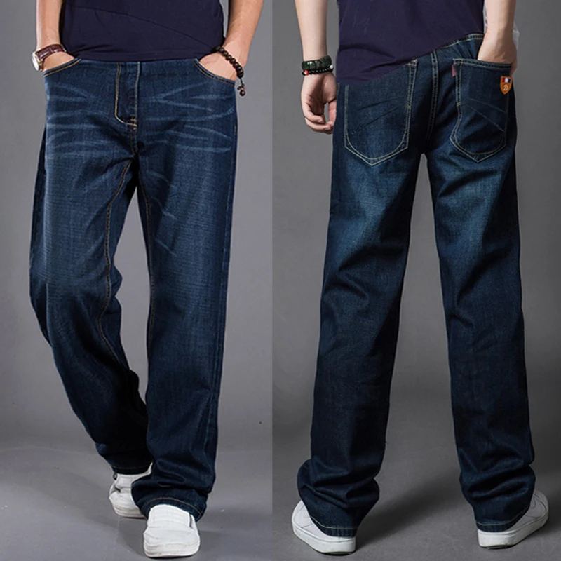 男士牛仔裤春秋款宽松直筒秋冬休闲裤子弹力长裤秋季加肥加大男裤