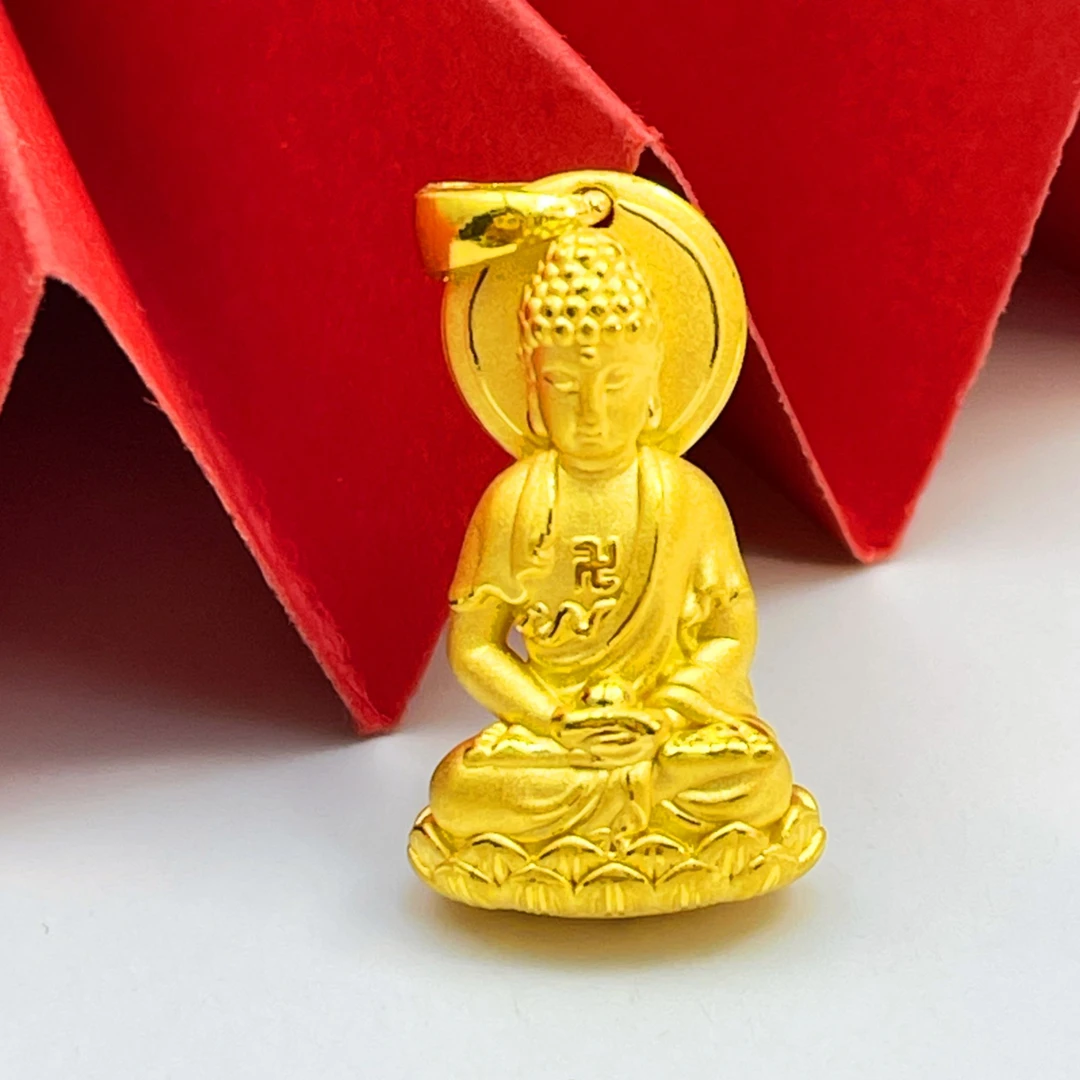 姐妹黄金  足金999火焰坐佛金佛吊坠黄金佛精美（多样性拍一发一