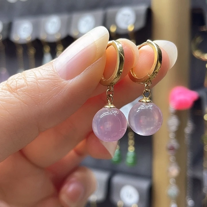 水晶耳饰银S925镶嵌