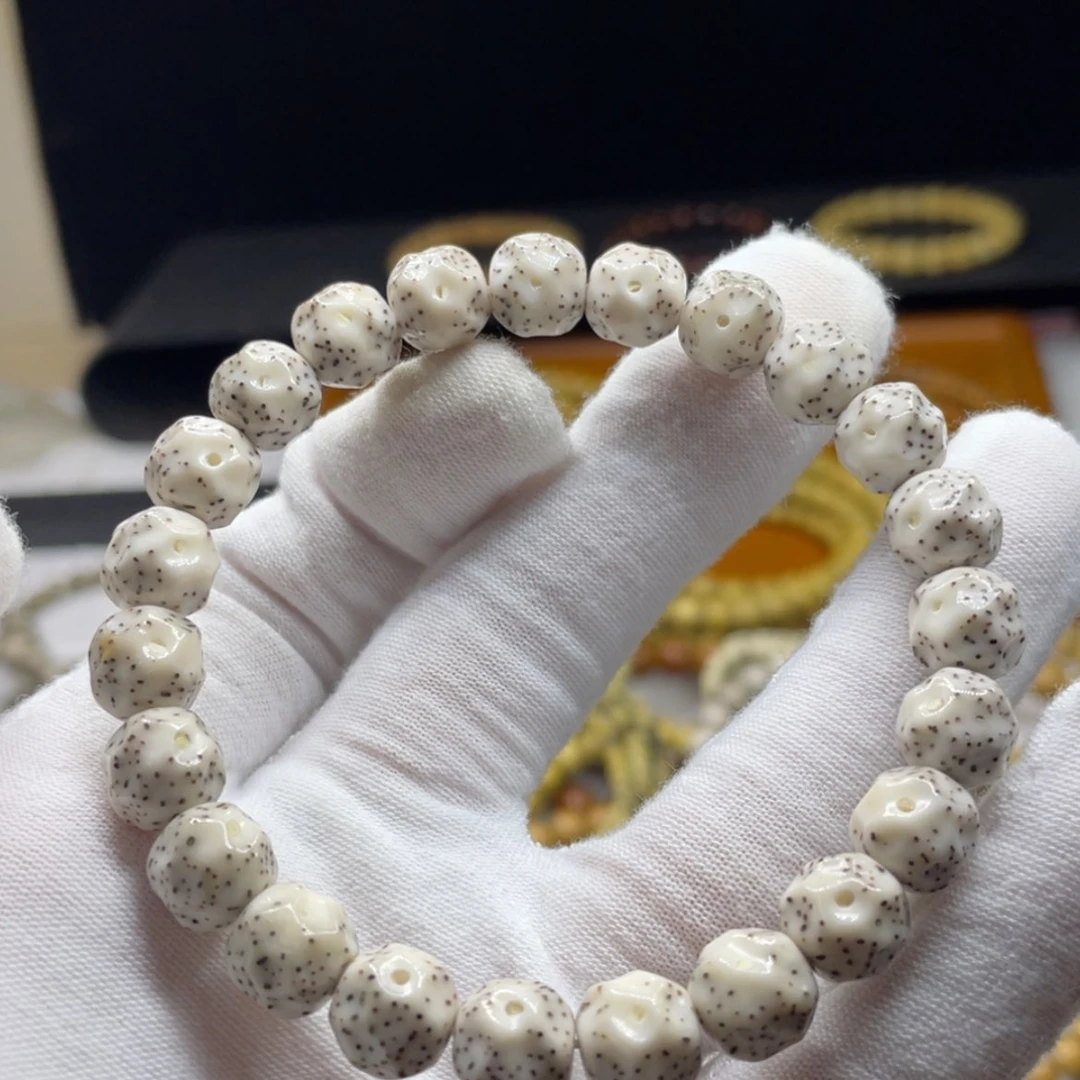 【闪购商品】手串星月菩提银标款10改骨瓷白月朗星稀精工