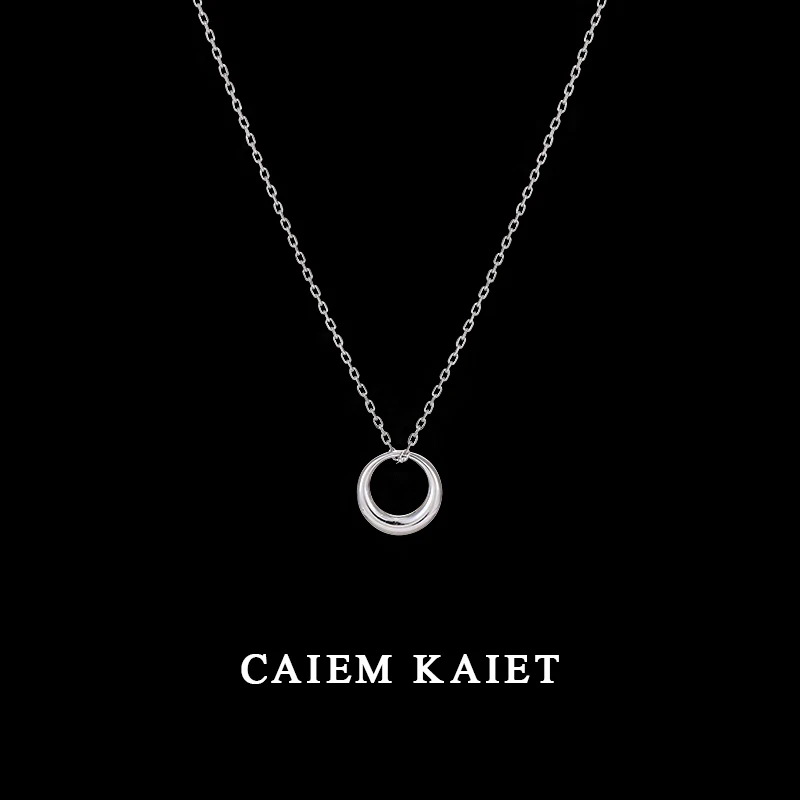 CAIEM KAIET 链子足银 S999纯银圆圈项链女简约冷淡风气质锁骨链