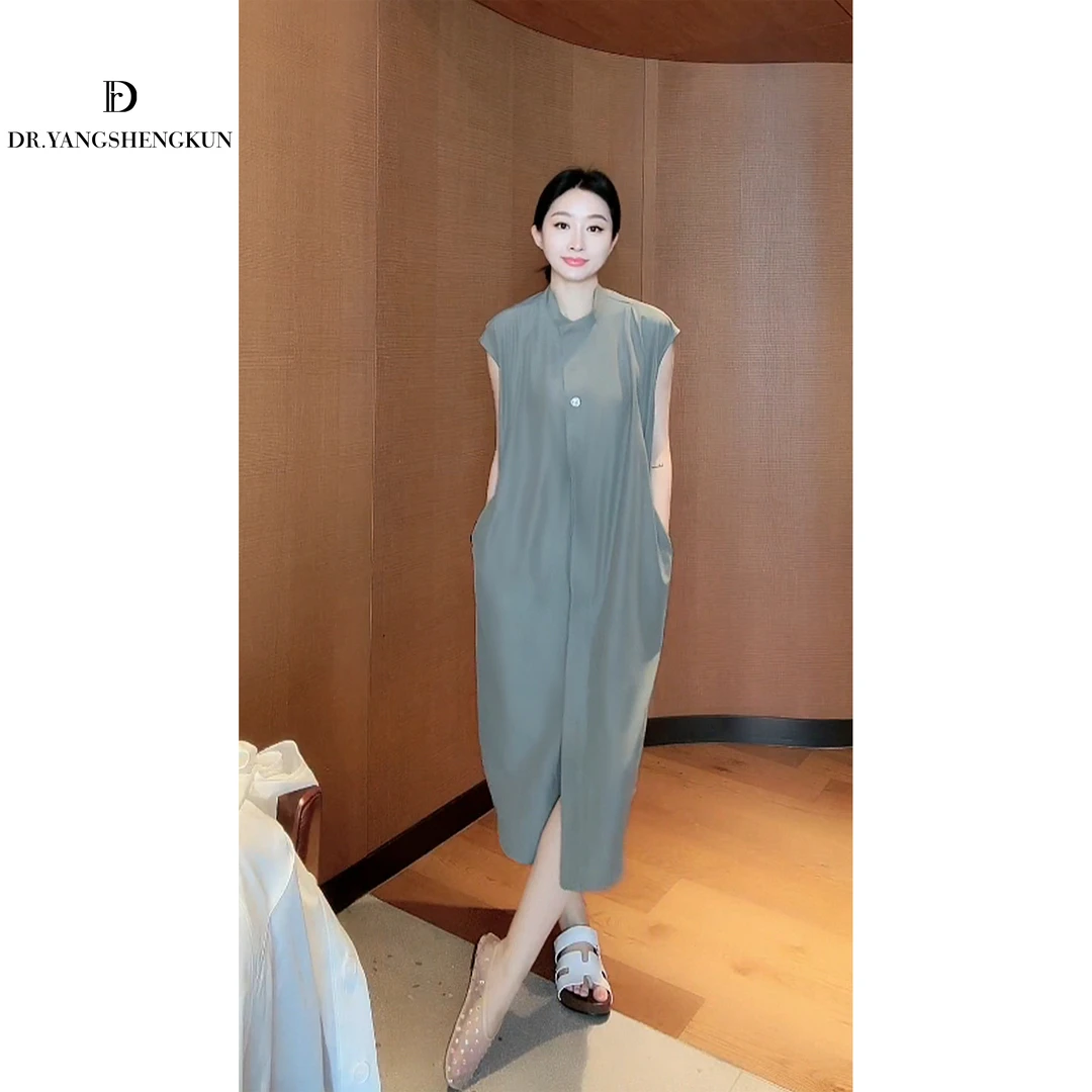 杨圣坤时尚休闲结构立裁衬衫连衣裙老钱风松弛感女装GF2502-2401