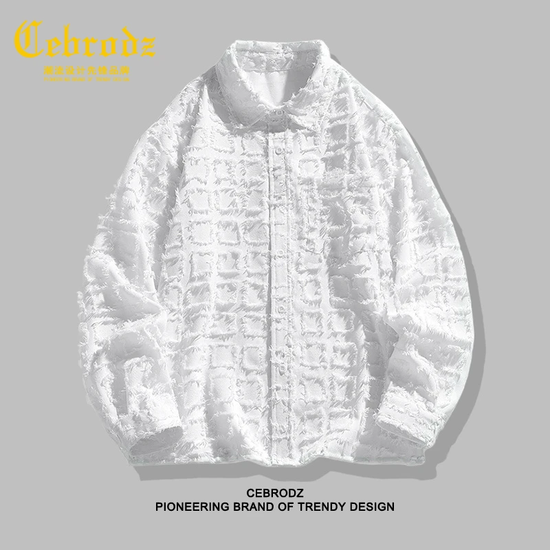 法国Cebrodz格子衬衫男潮牌ins春秋款外套休闲宽松工装长袖夹克