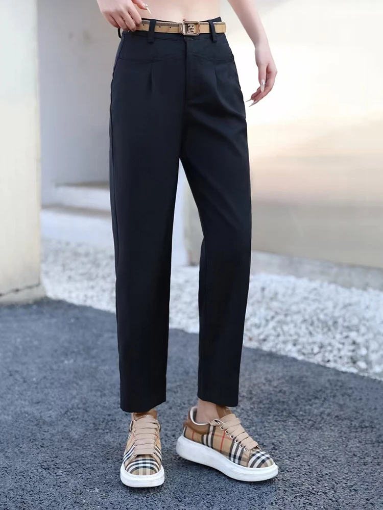 2025夏季新品英伦风简约纯色女装百搭休闲短裤时尚五分裤