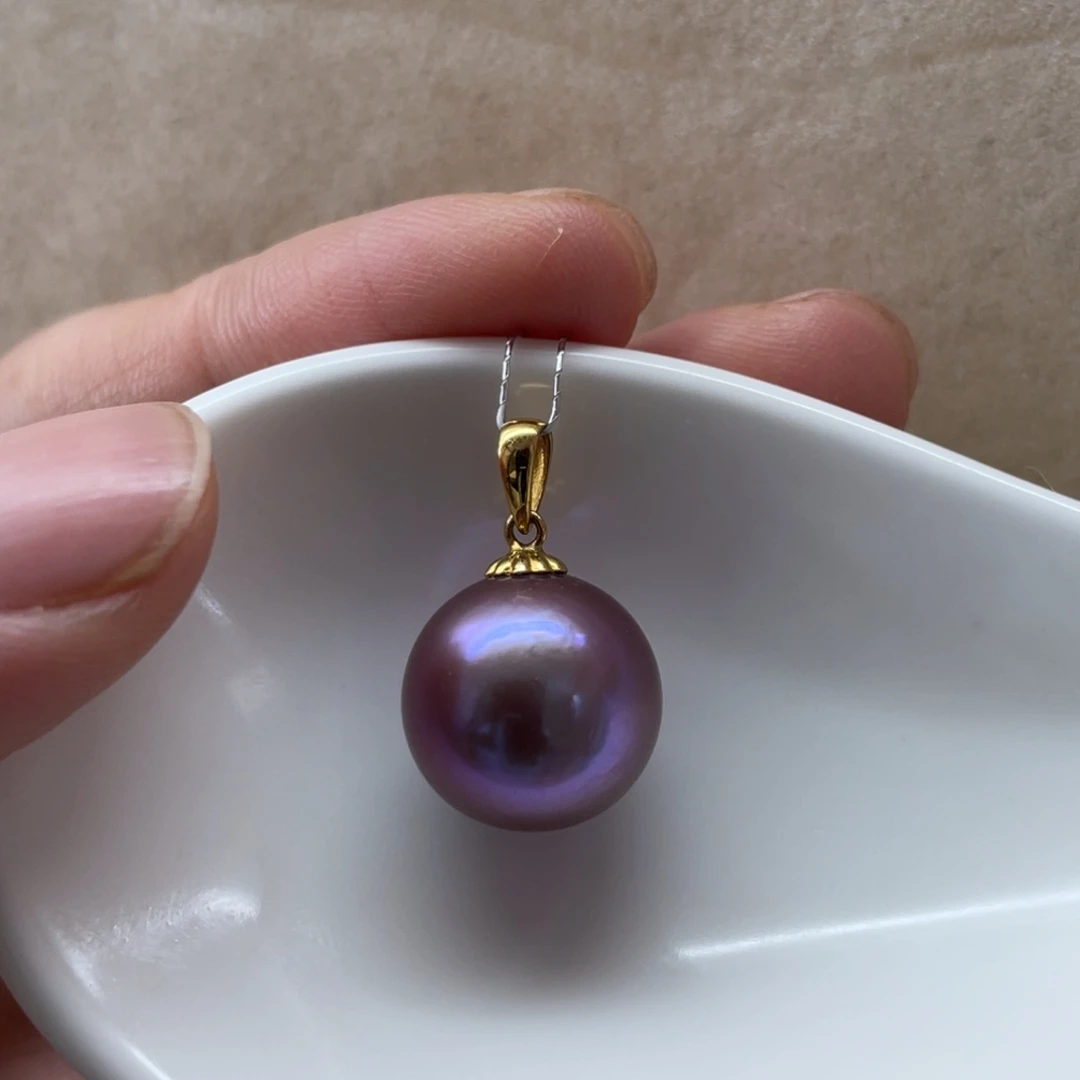 18K金镶嵌淡水珍珠颈饰13.5mm