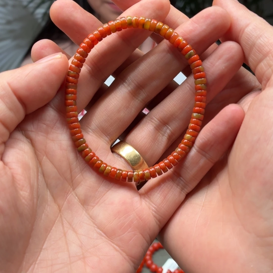 南红玛瑙未镶嵌手串原矿保山蒲漂包浆直切南红手串卡5