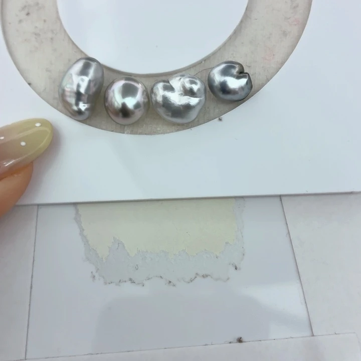 海水珍珠裸珠海水珍珠大溪地铂金灰keshi裸珠