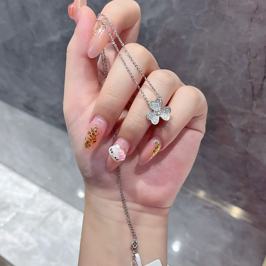 pt950 铂首饰 莫桑三叶草套链