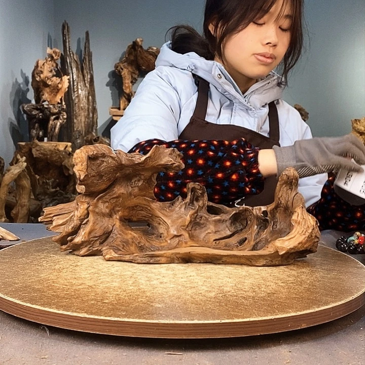 茶盏不**见302。株木随行根艺