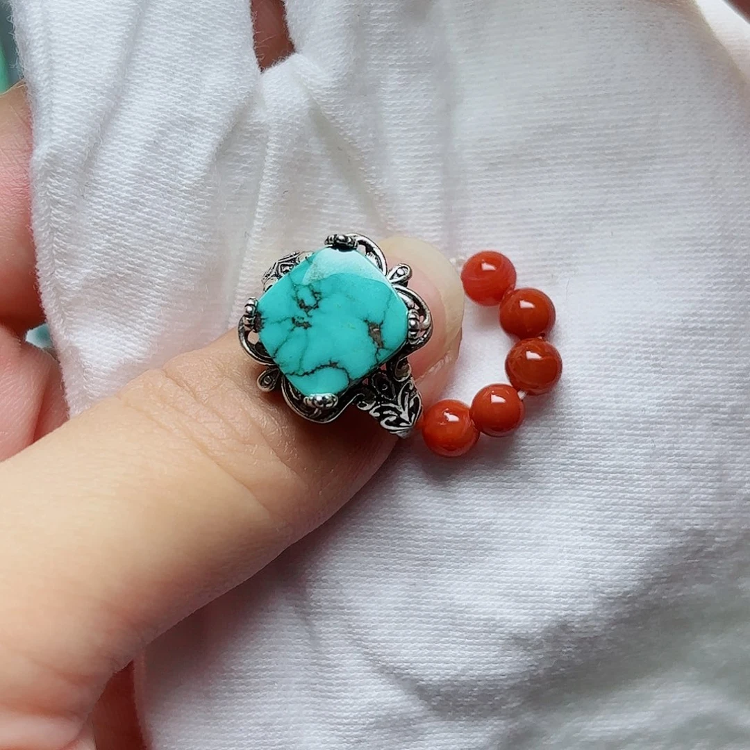 银S925镶嵌南红玛瑙珠宝奇石