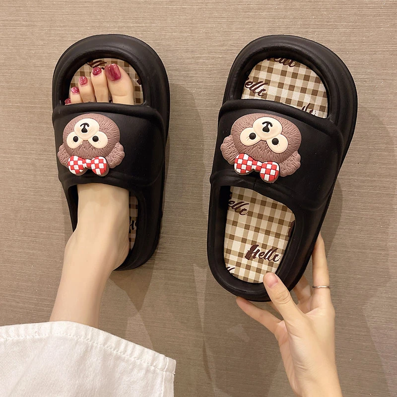 凉拖鞋女款夏季外穿可爱小熊室内居家浴室防滑踩屎感厚底eva拖鞋