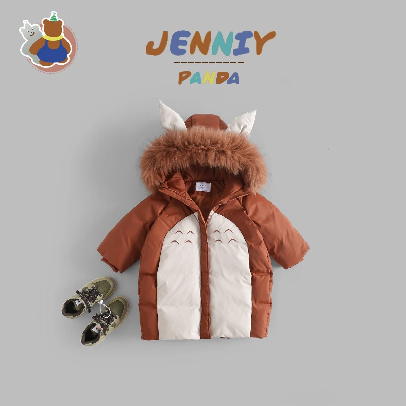 【Y】简尼熊冬季原创设计儿童龙猫羽绒服连帽外套 JNXD3079
