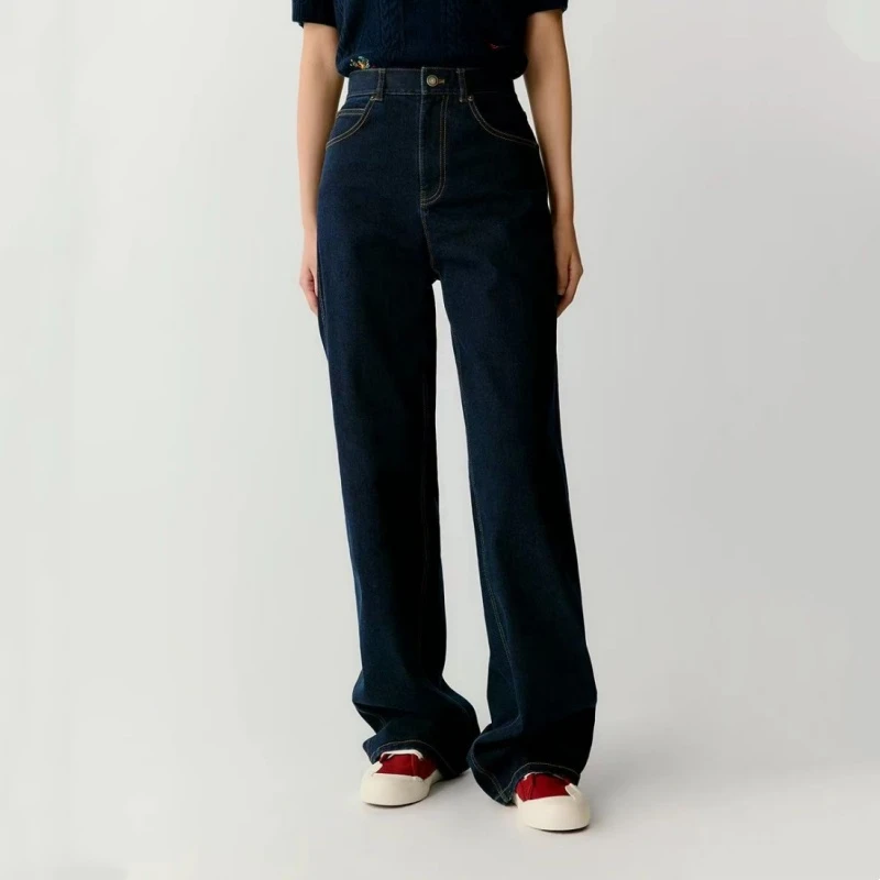 SC24474 女装春季休闲舒适超弹牛仔阔腿裤