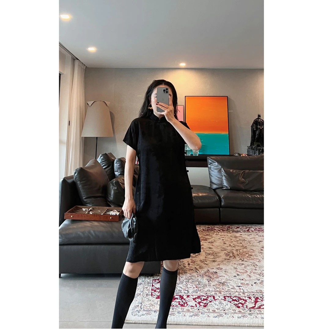 达人链接T姐精选原创新中式设计师修身中国风连衣裙TB41013