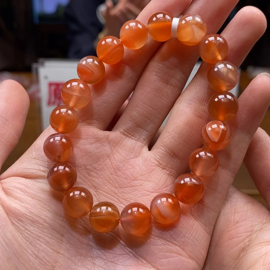 南红玛瑙串未镶嵌10➕有裂瑕疵品