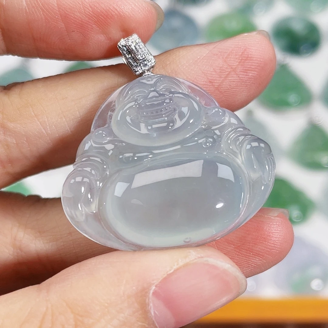 颈饰18K金镶嵌翡翠吊坠