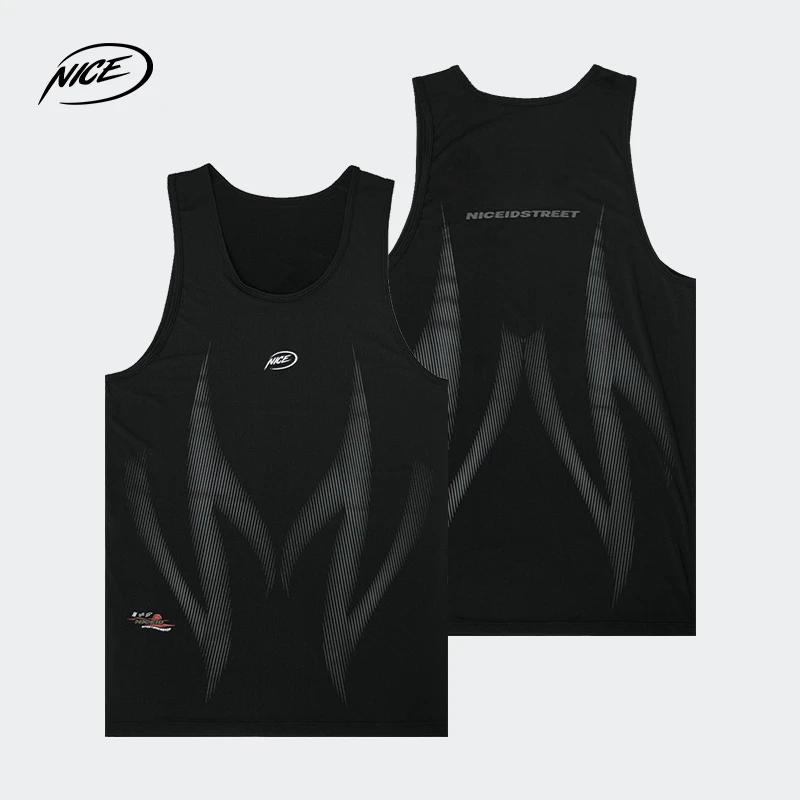 NICEID NICE紧身衣男训练背心球运动健身无袖高弹透气速干背心