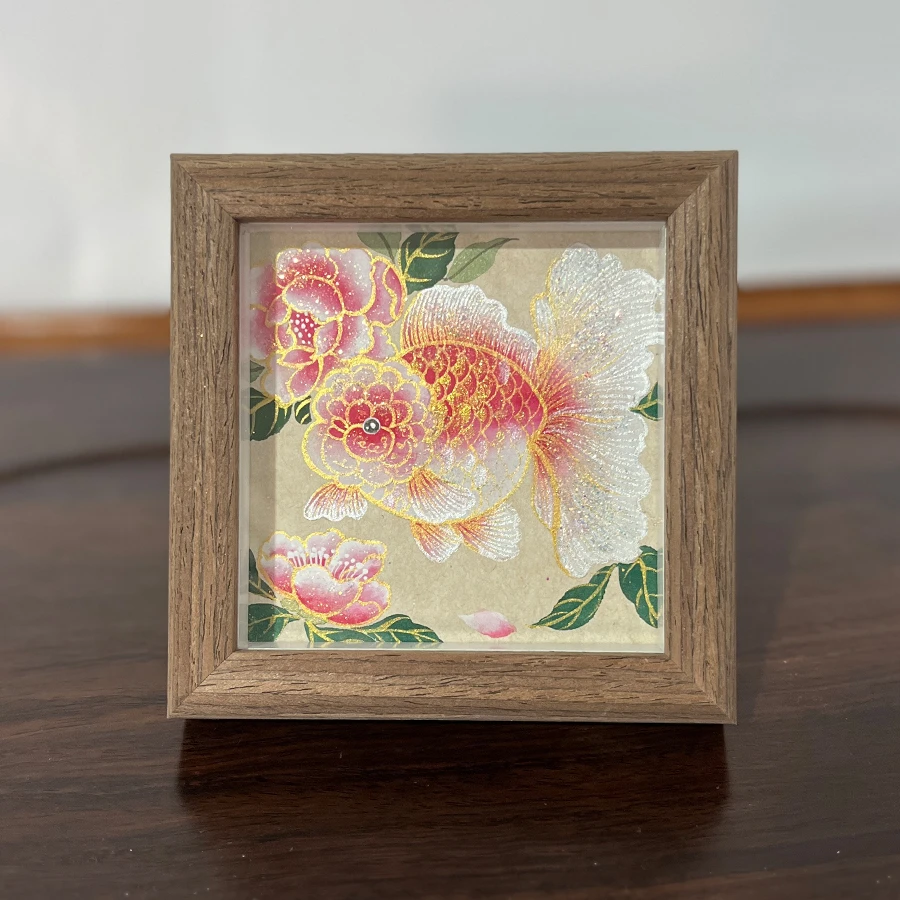 【牡丹小鱼】12茶室办公室情绪稳定摆台别急莫生气画治愈桌面国画