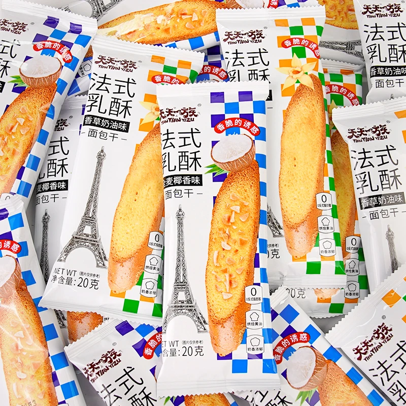 天天一族法式乳酥面包干奶油椰香味饼干解馋充饥营养休闲零食小吃