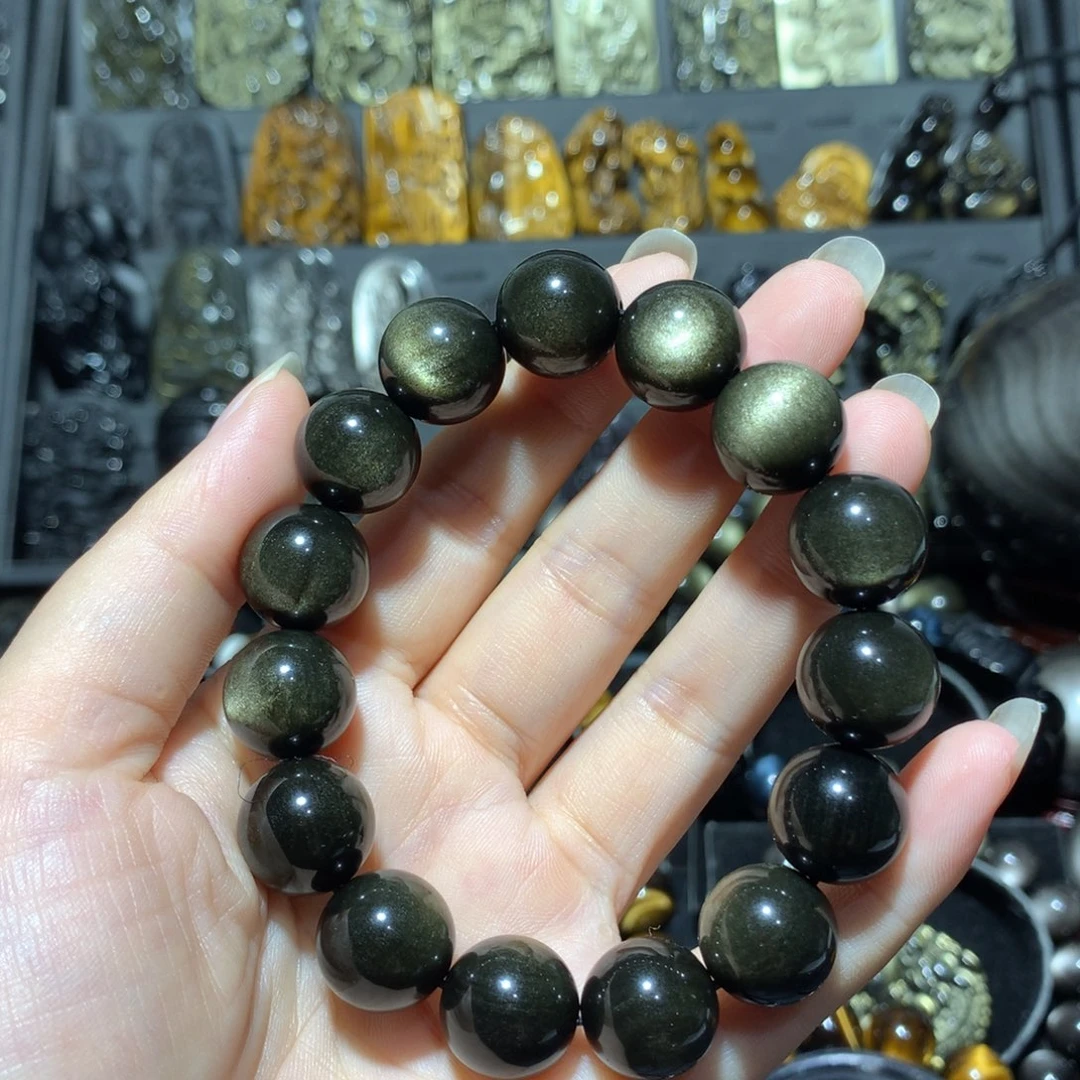 未镶嵌黑曜岩手链幸****~