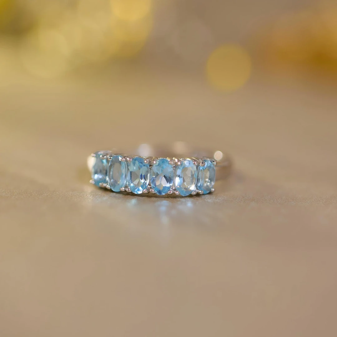 【歪歪】海蓝宝蛋面排戒（多样性发一）XB-H7211