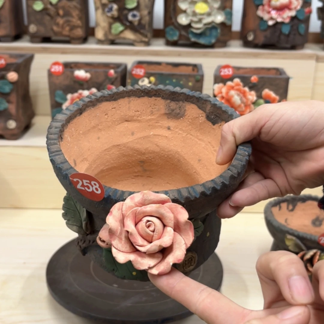 【闪购商品】紫砂花盆258号内口14.5外高12