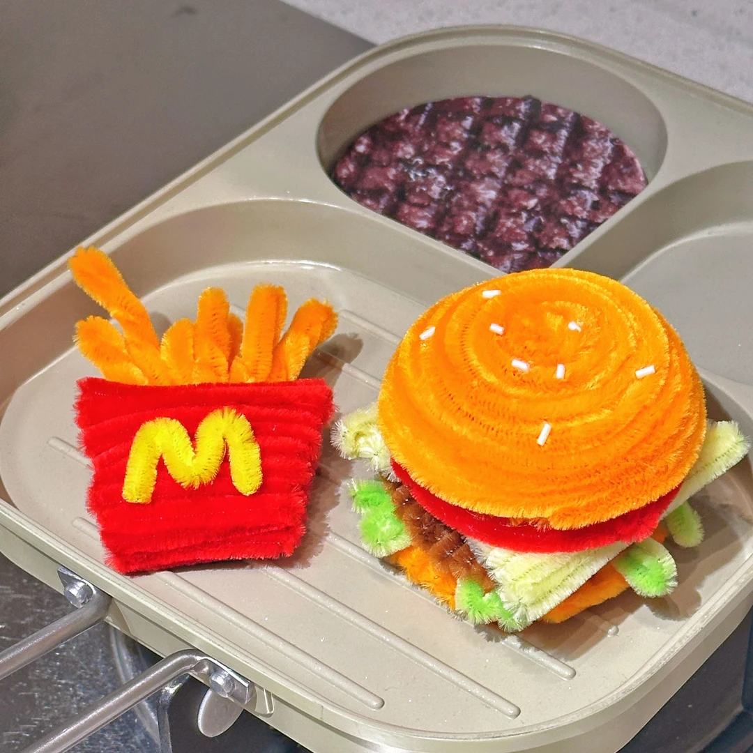 扭扭棒DIY磁吸冰箱贴汉堡包