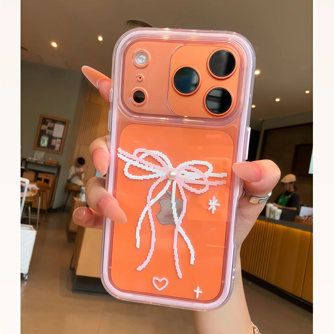 BANCA珍珠蝴蝶结贴件适用苹果17/16手机壳华为vivo小米15oppo套