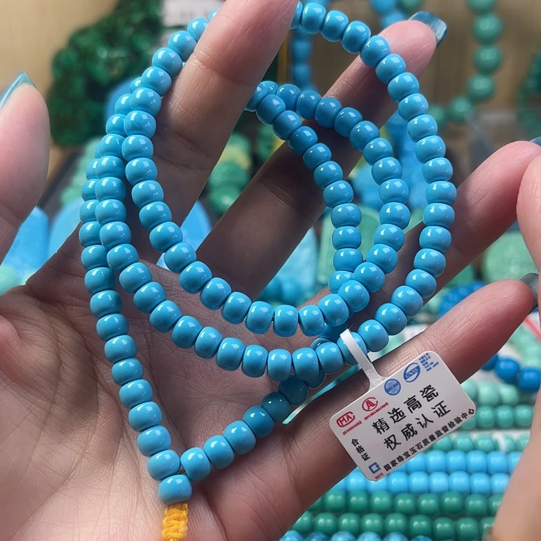 湖北工厂批发精品手串绿色蓝色雕刻单珠DIY配饰源头