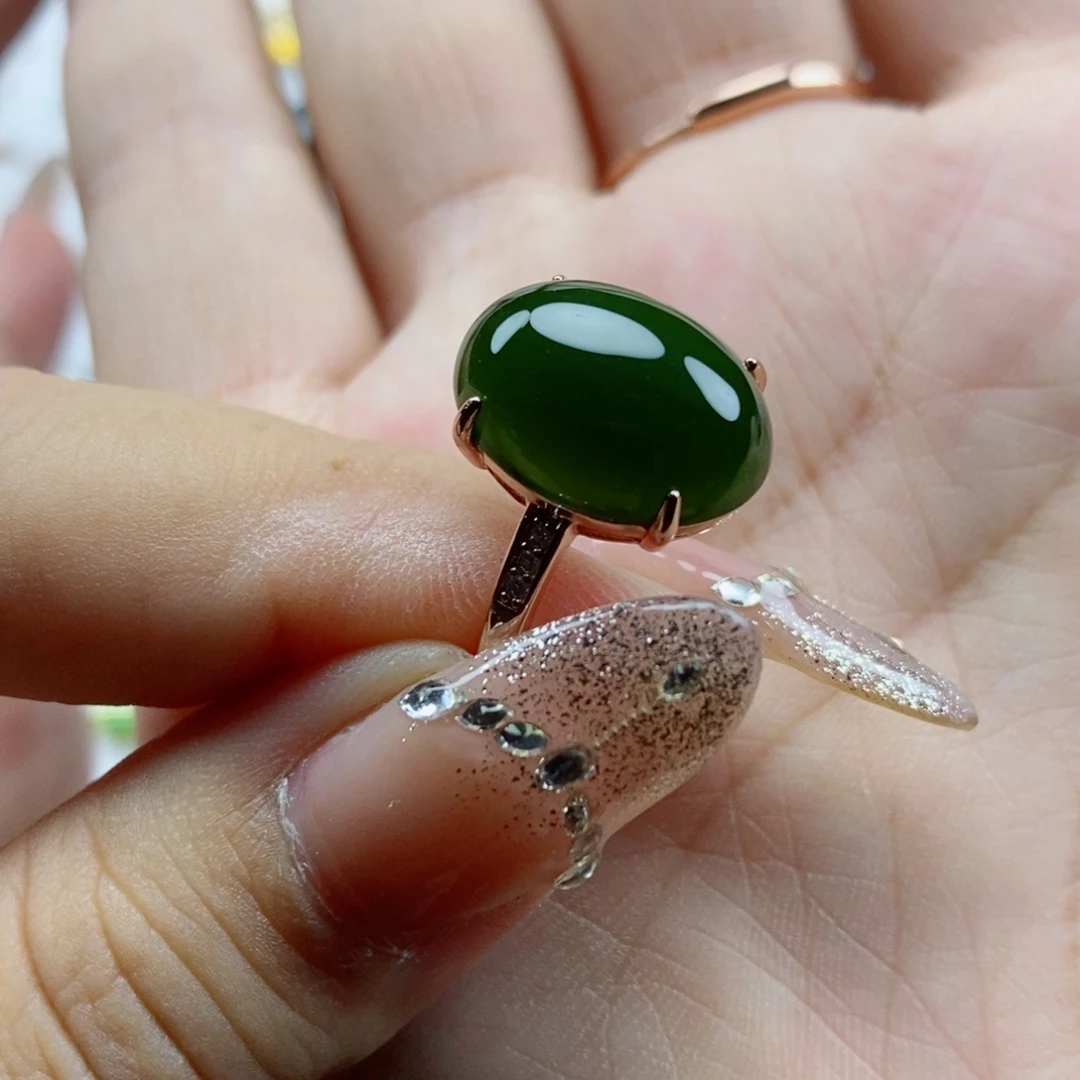 和田玉（碧玉）戒指未镶嵌