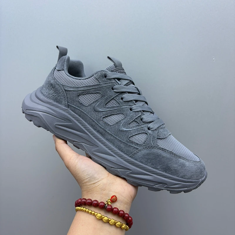 2025新款男鞋轻奢男士运动鞋春夏季网面透气休闲鞋百搭厚底跑步鞋