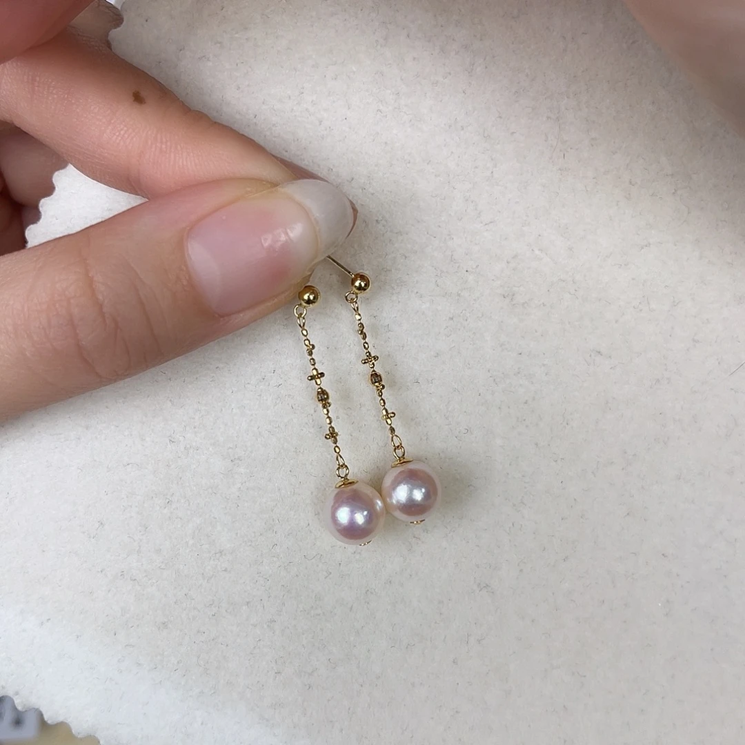 海水珍珠18K金镶嵌耳饰