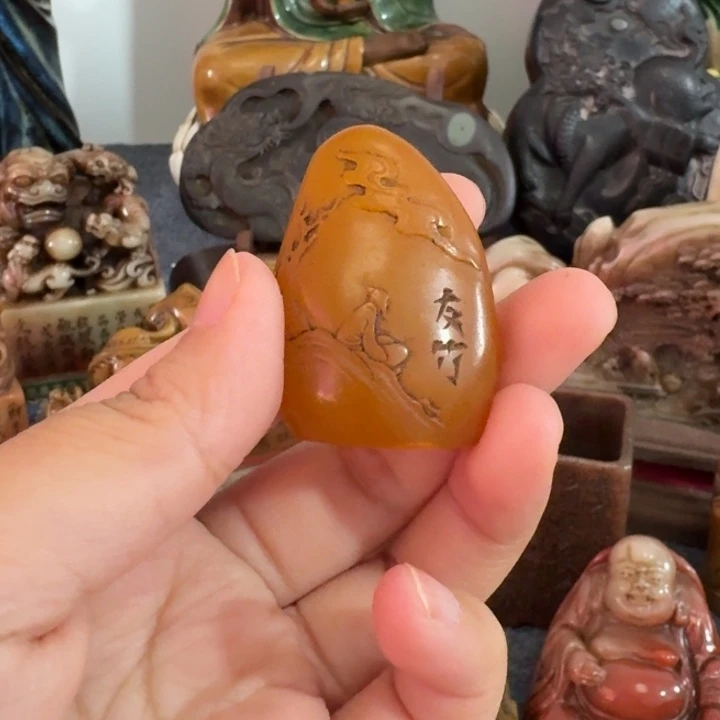 安***师石材手工艺品摆件包邮