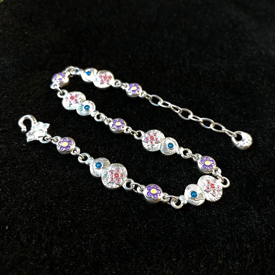 足银银制品 【铭记珠宝】足银葫芦花手链14-DM249H197