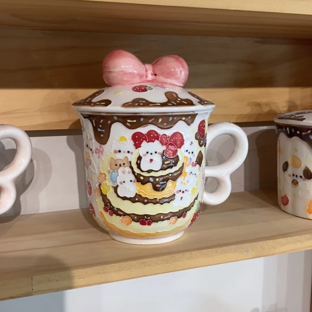 哆***咪瓷片蛋糕兔子马克杯