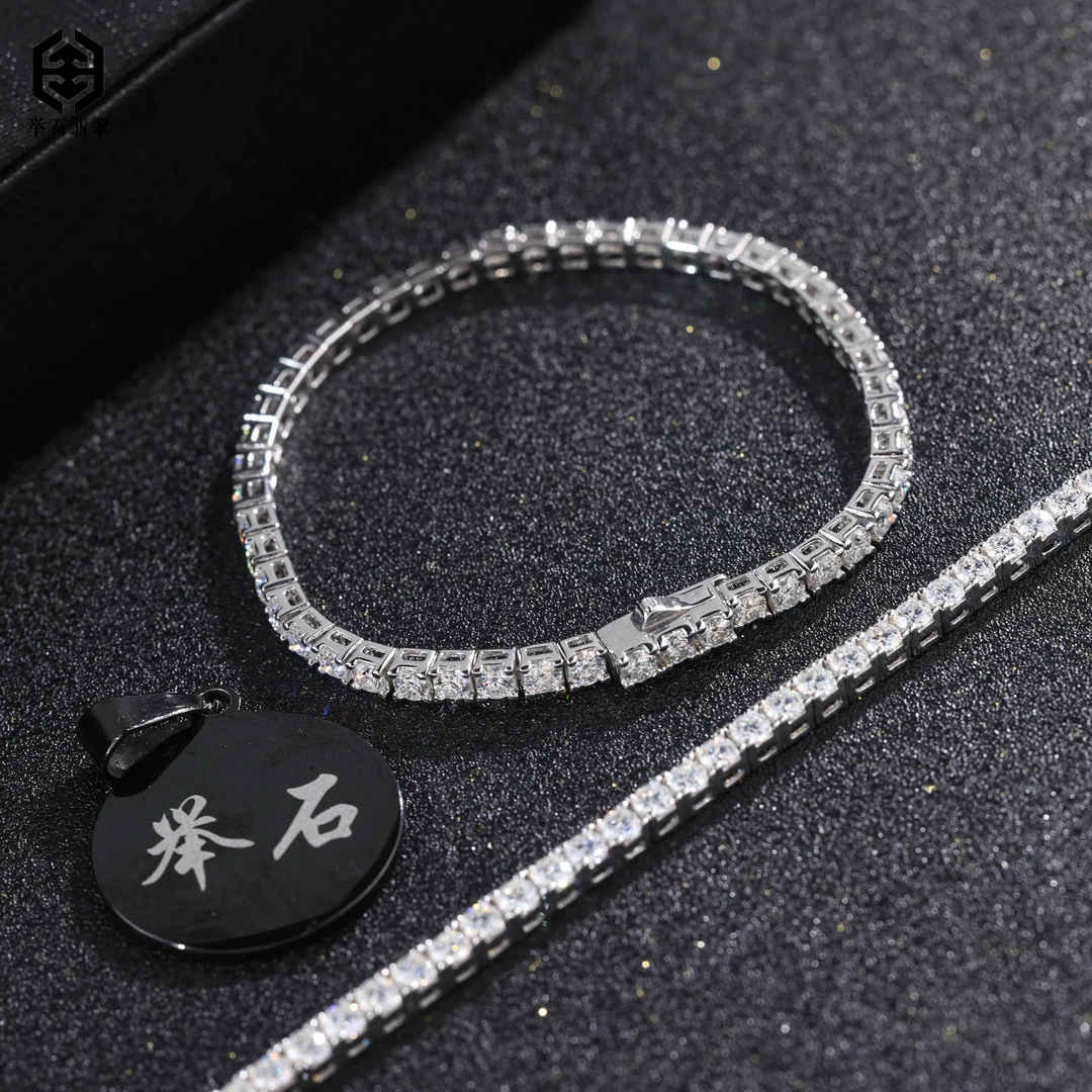 925银莫桑石银制品 TH1026-9819-169莫桑钻手链(一件/多样性发）H