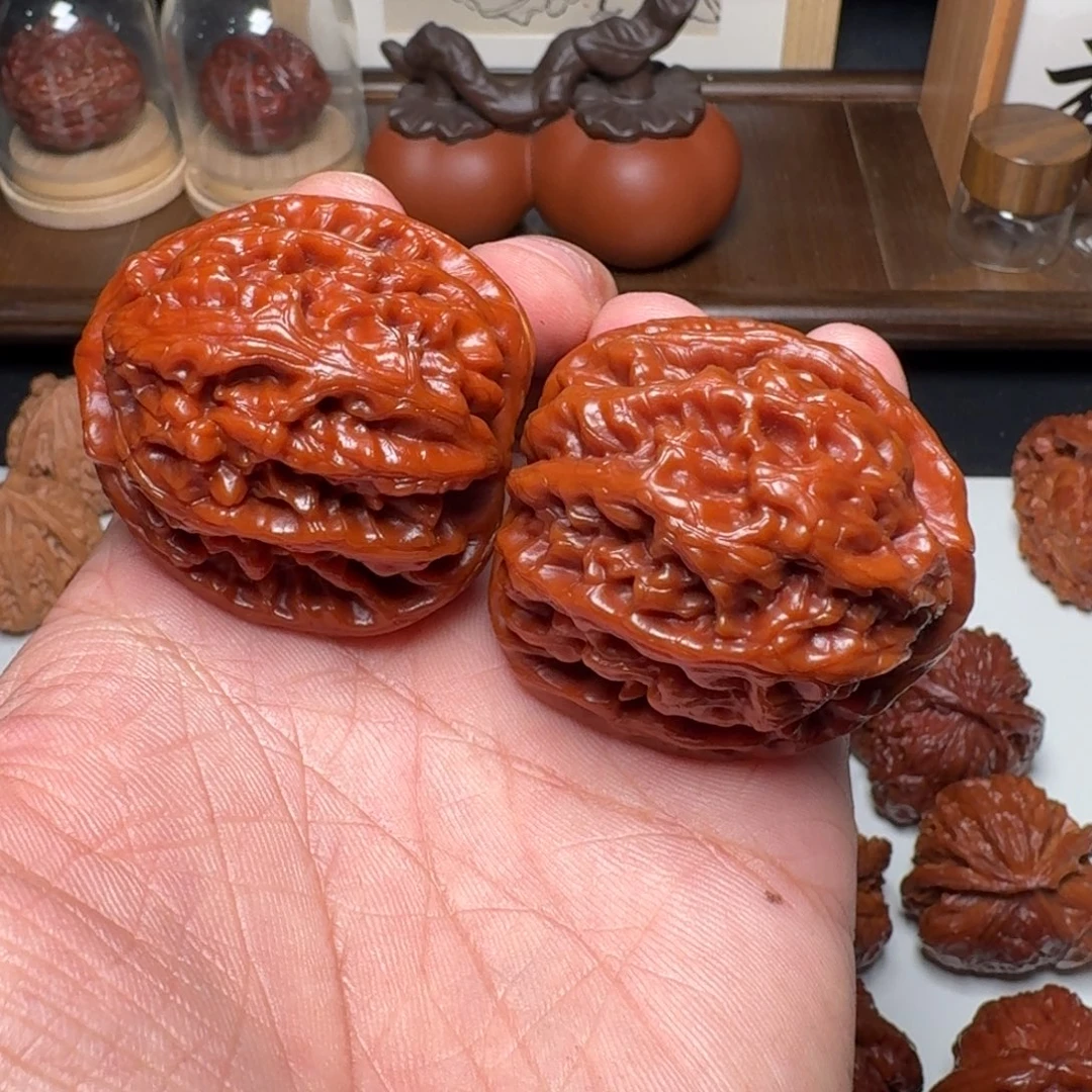 文玩核桃把件红锦鲤43全品