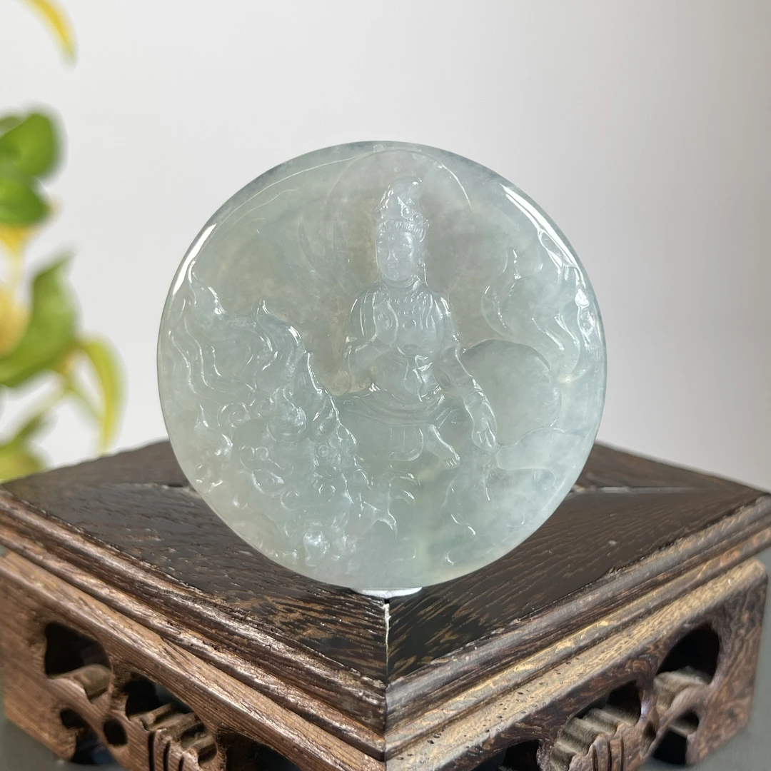 JXA10-113 天然翡翠缅甸A货 文殊