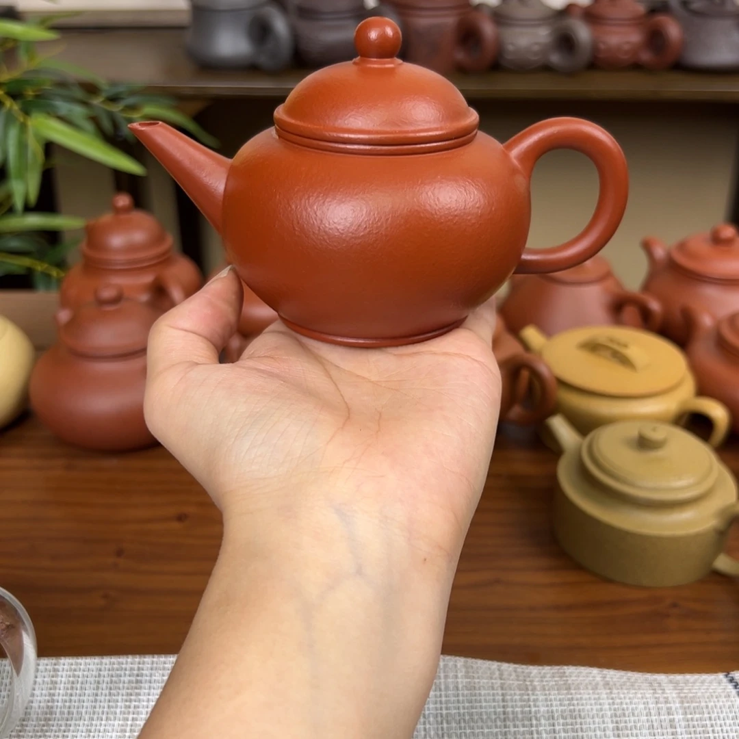 紫砂茶壶紫砂壶水平朱泥200cc全手