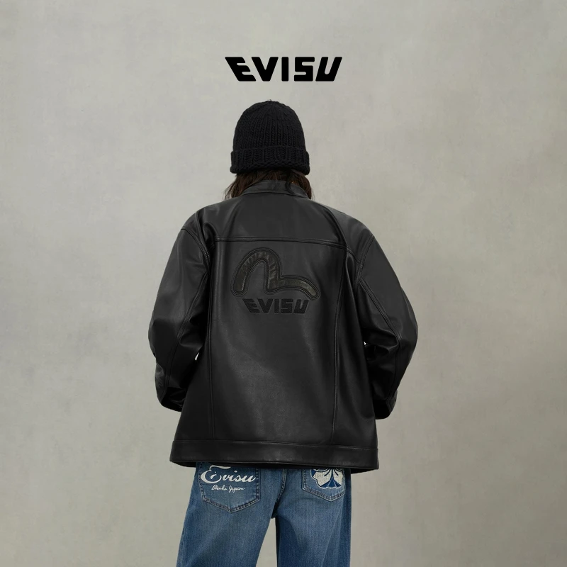 EVISU福神 2025秋男士海鸥图案真皮夹克2EAHTM5LJ1024XXLT