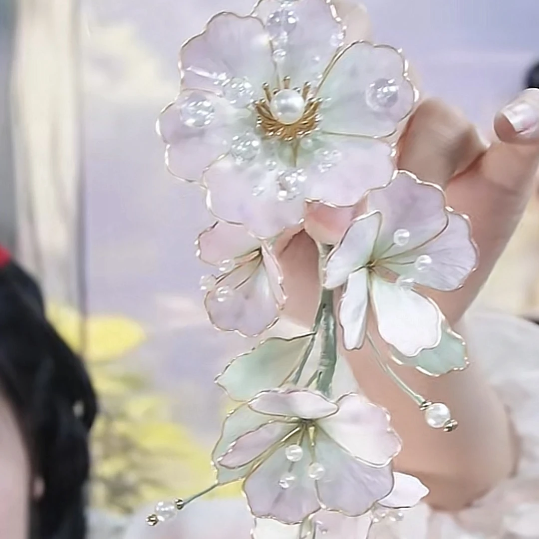 大麦吖古风发饰汉服绒花发簪 手工制作默认微瑕 均有色差