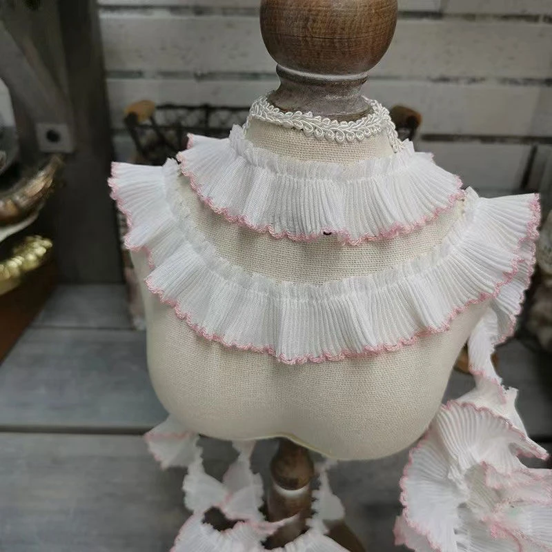 3cm宽diy雪纺褶皱手工花边辅料衣口娃衣裙摆洛丽 宠物装饰