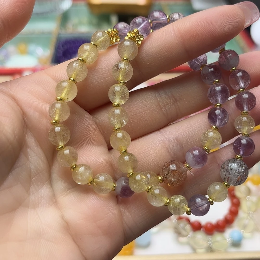 水晶手链合金水晶原创