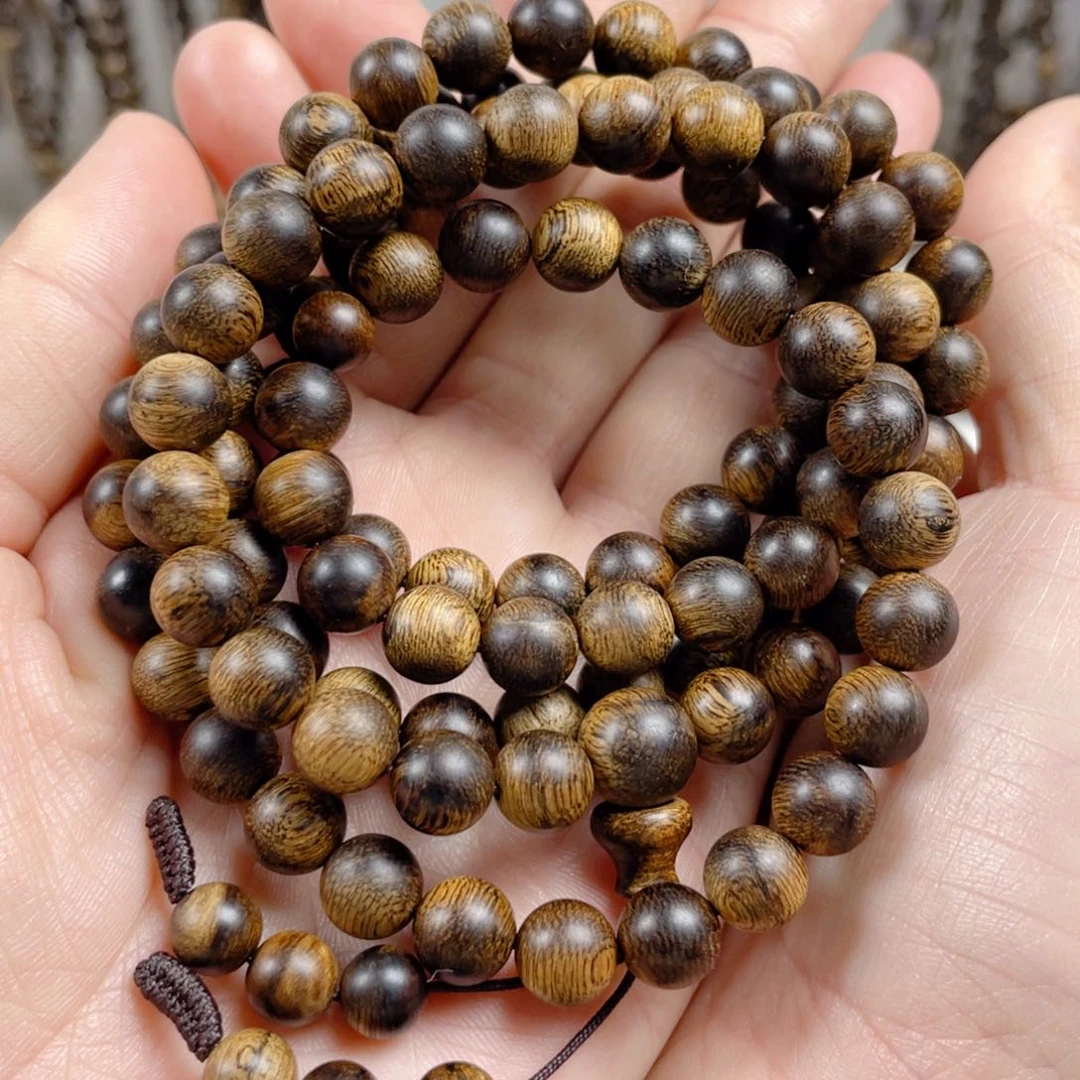 手串沉香越南芽庄白棋楠老料满瘤疤0.8×108