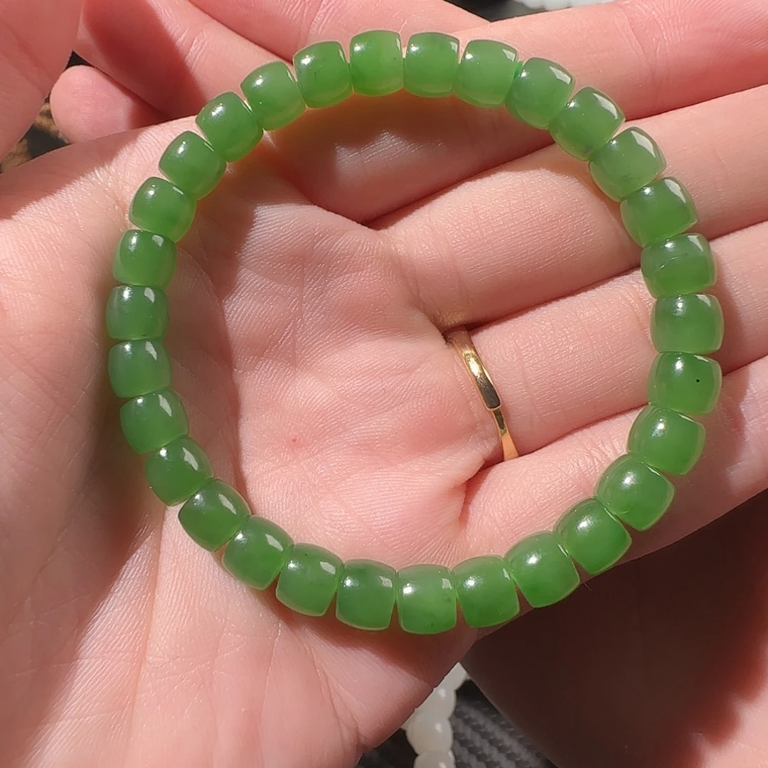 和田玉（碧玉）未镶嵌手链卡7